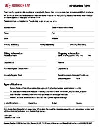 New Customer Introduction Form