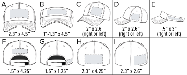 Embroidery Logo Placement and Size Chart